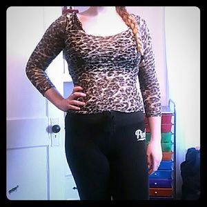 Express Leopard print long sleeved shirt